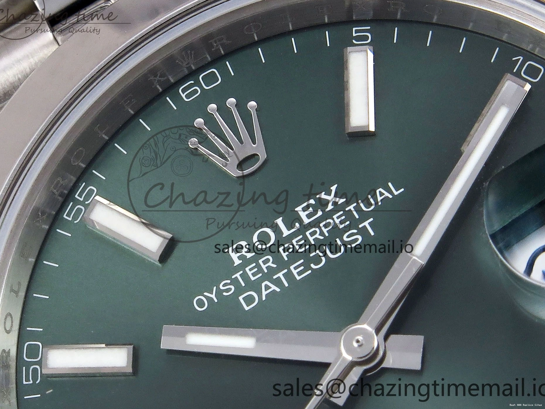 Best AAA Replica Sites 904L on VSF Dial DateJust FreshLook 1282 Edition 41 VS 126330 Green SS Jubilee Bracelet 1:1 Best 0115